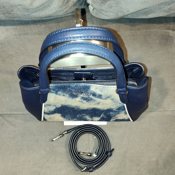 NWOT Kate Spade RARE Denim Tye Dyed Crossbody Tote - Picture 12 of 16